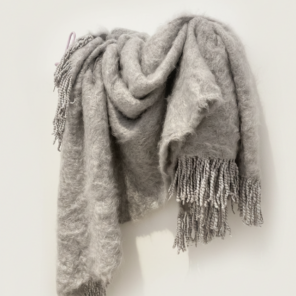 Grey Mohair Throw